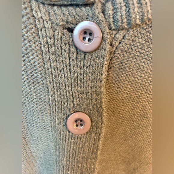 Vintage Sanctuary Sweater Collar Buttons Dark Green Sz S - Picture 5 of 11